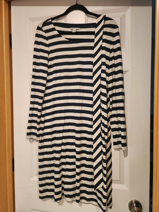 Banana Republic Dresses & Skirts - Banana Republic Navy and White Striped Long-Sleeve Dress, Size Small